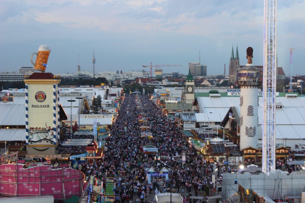 Munich people celebrate Oktoberfest